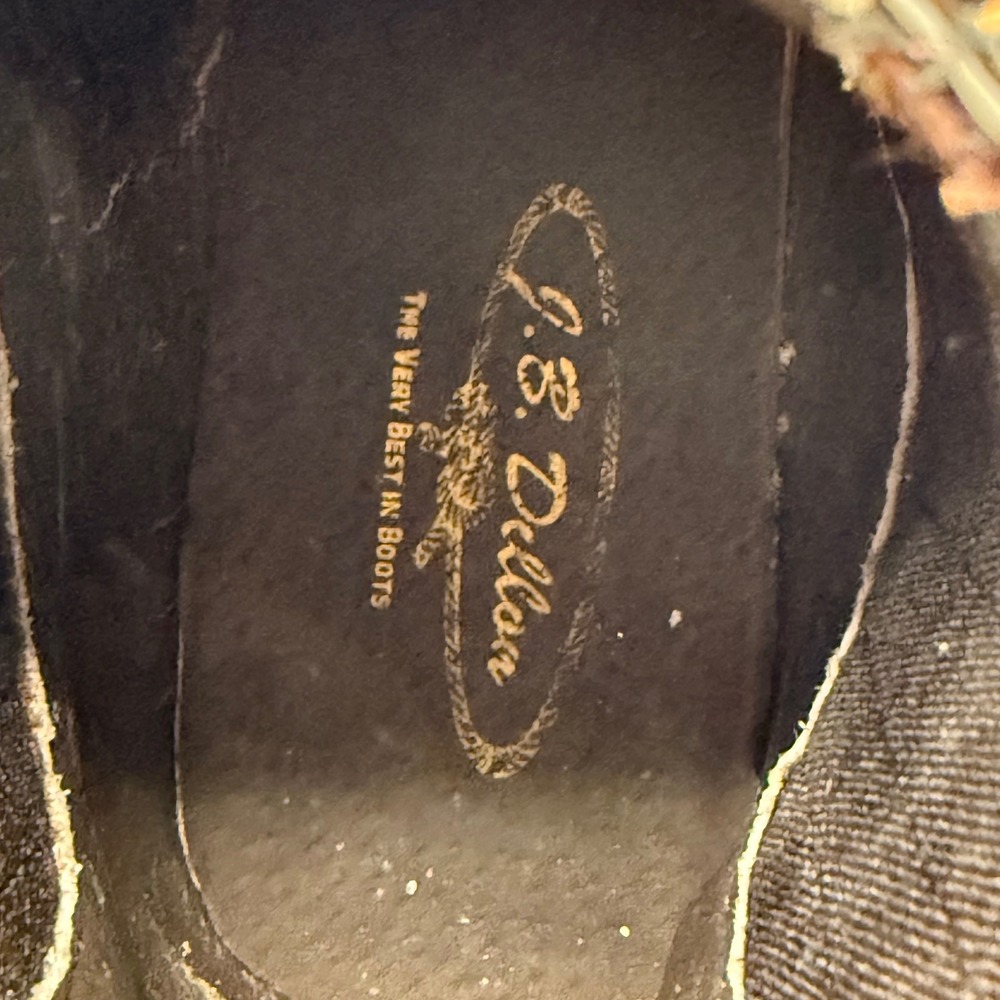 JB Dillon Womens Black Leather Chelsea Western Ankle Boots Pointed Toe‎ Size 9 - Picture 13 of 13